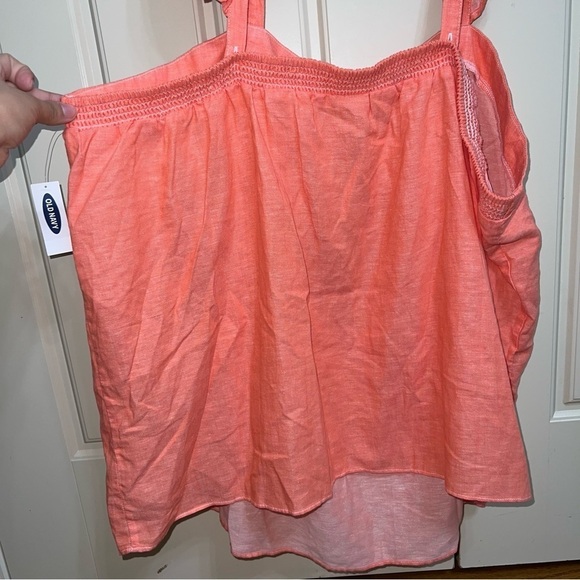 NWT Old Navy Coral Sleeveless Ruffle-Trim Linen-Blend Women’s Top Size XXL - Picture 9 of 14